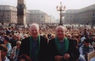 Br Joe (right) with the late Br Basil at the Beatification of Edmund Rice by Pope John Paul II in Rome, October 1996.